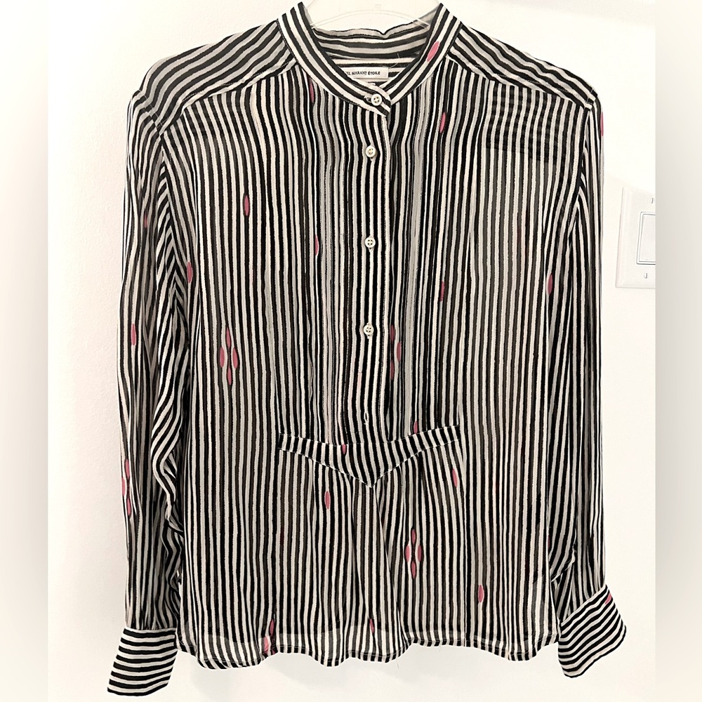 Isabel Marant Etoile Striped  Popover Top Sz 38/ US 6